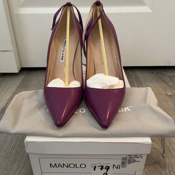 Manolo Blahnik 105MM BB Ankle Strap Pump 38.5 - Picture 2 of 5